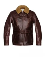 Mens-Belted-Shearling-Leather-Coat